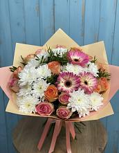 Букет цветов из:  Розы, Герберы и Хризантемы #REPLACE_PRED# Пойковском