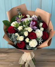 Букет цветов из:  Розы и Альстромерии #REPLACE_PRED# Пойковском