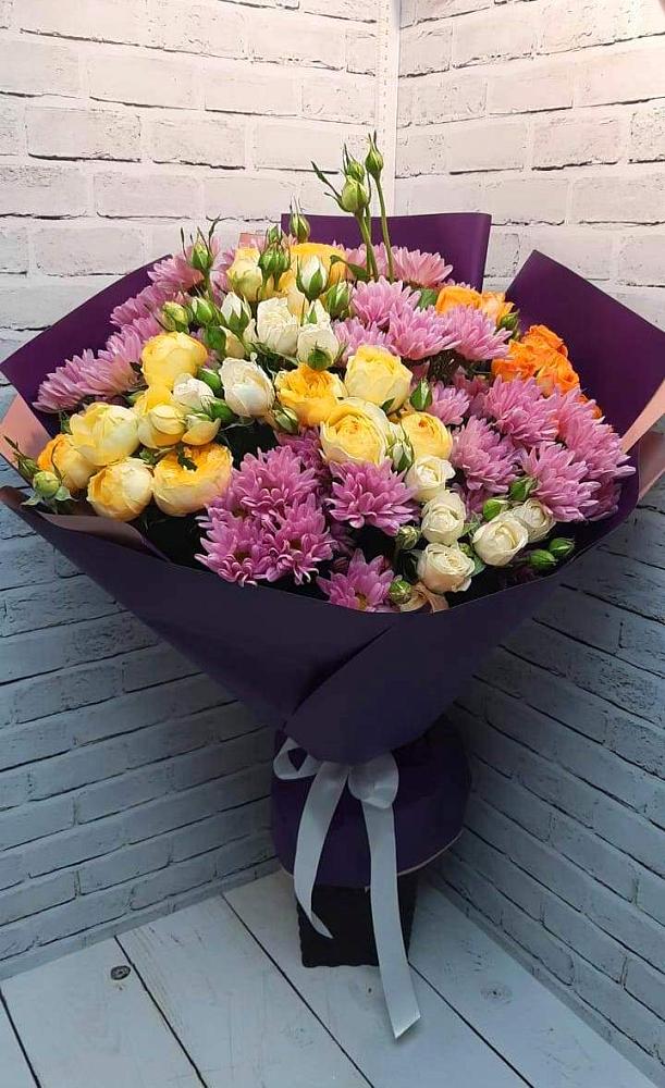Букет цветов из: Хризантемы и Розы в Пойковском