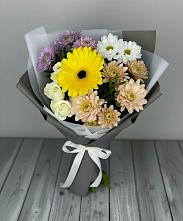 Букет цветов из:  Розы, Герберы и Хризантемы в Пойковском