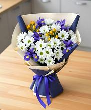 Букет цветов из:  Розы, Ирисы и Хризантемы в Пойковском