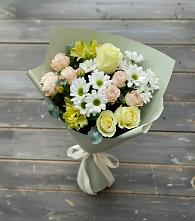 Букет цветов из:  Альстромерии, Розы и Хризантемы #REPLACE_PRED# Пойковском