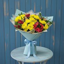 Букет цветов из:  Альстромерии и Хризантемы #REPLACE_PRED# Пойковском