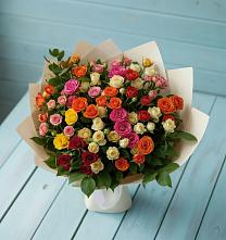 Букет Микс из разноцветных кустовых роз #REPLACE_PRED# Пойковском